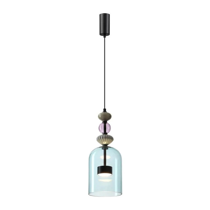 5046/12L L-VISION ODL24 369 черный/голубой/металл/стекло/керамика Подвес LED 12W 4000К 1400Лм PALLETA