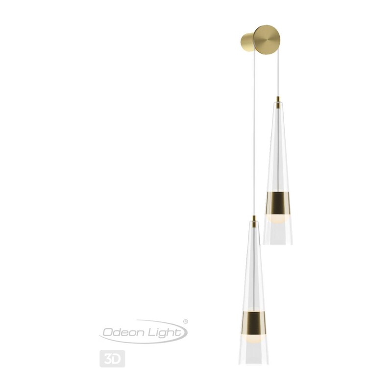5043/24WL L-VISION ODL24 000 глянц.золото/прозрачный/металл/стекло Бра LED 24W 3000K 2536Лм LUMP 2