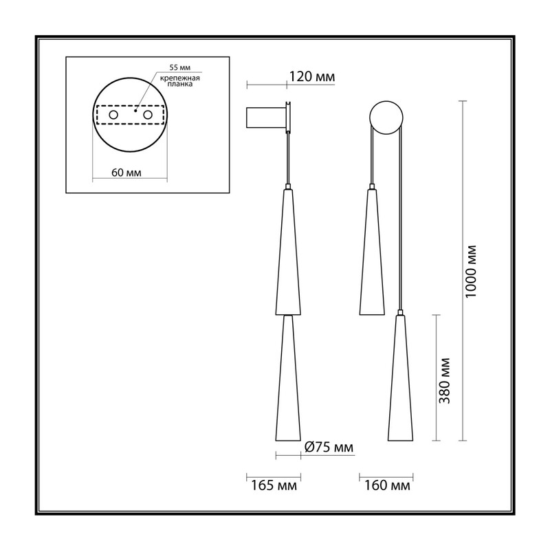 5043/24WL L-VISION ODL24 000 глянц.золото/прозрачный/металл/стекло Бра LED 24W 3000K 2536Лм LUMP 3
