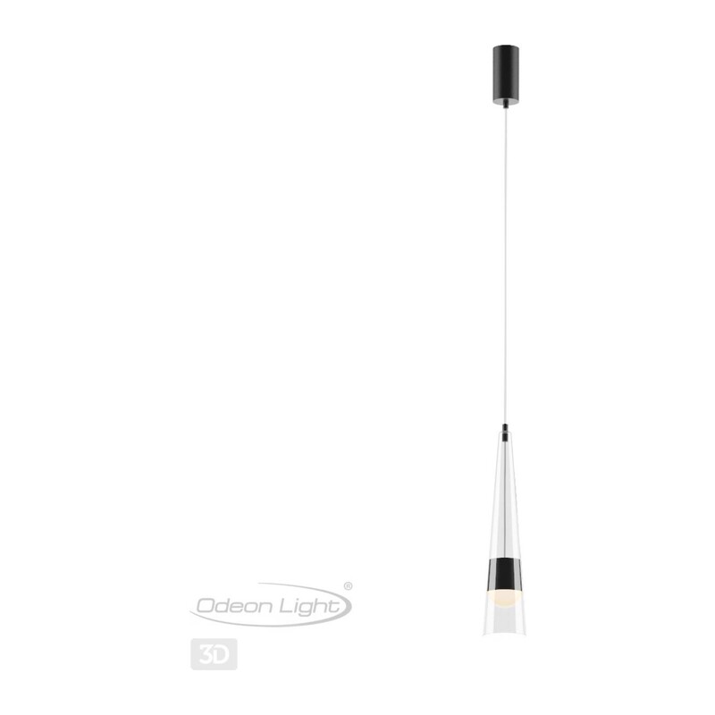 5044/12L L-VISION ODL24 000 глянц.темн.хром/прозрачный/металл/стекло Подвес LED 12W 3000K 1334Лм LUMP 2