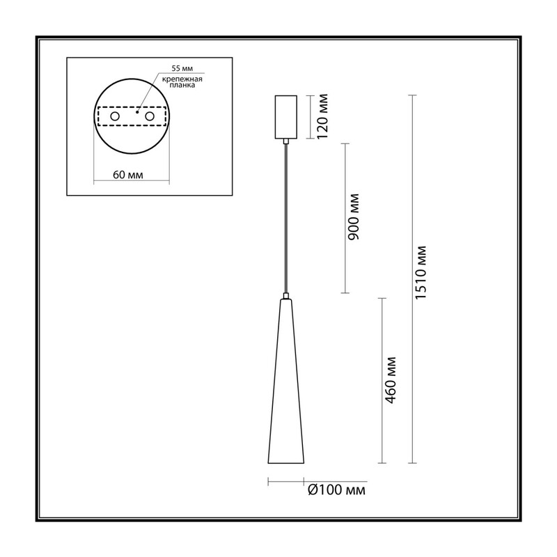 5044/12L L-VISION ODL24 000 глянц.темн.хром/прозрачный/металл/стекло Подвес LED 12W 3000K 1334Лм LUMP 3