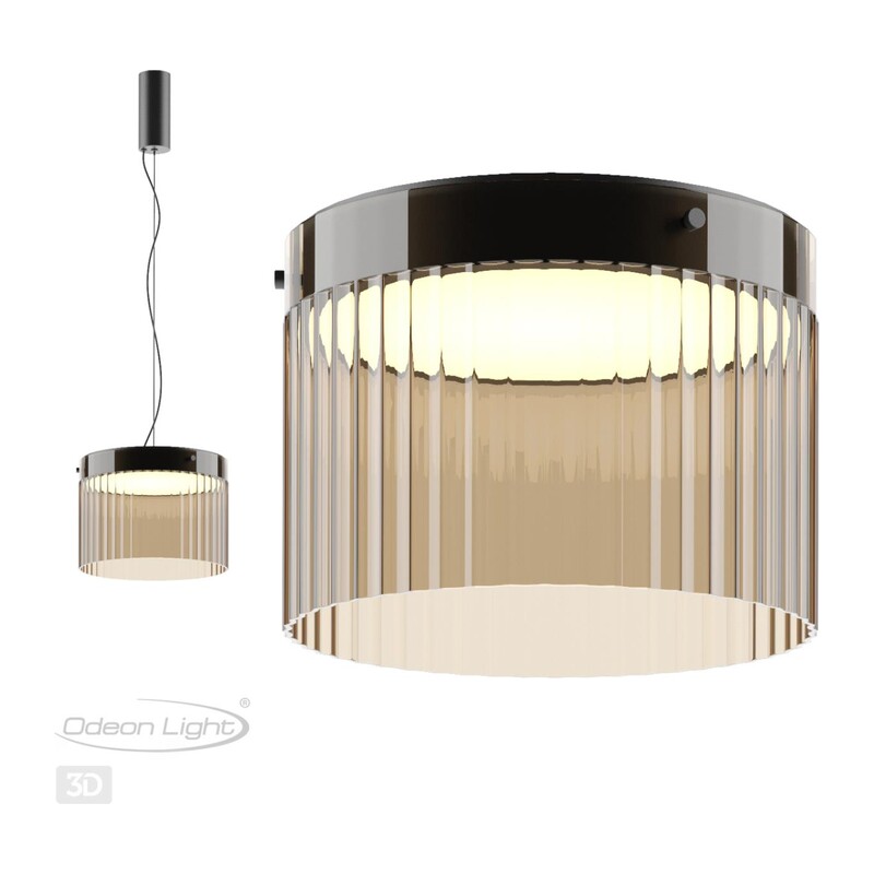 5047/24LC L-VISION ODL24 000 черный/светл.янтарный/металл/стекло Потолочный светильник LED 24W 4000К 2715Лм PILLARI 2