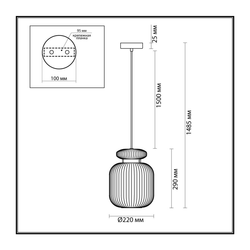 5042/1C PENDANT ODL24 373 белый/белый/металл/стекло/эко.кожа Подвес E27 1*60W JUGI 2