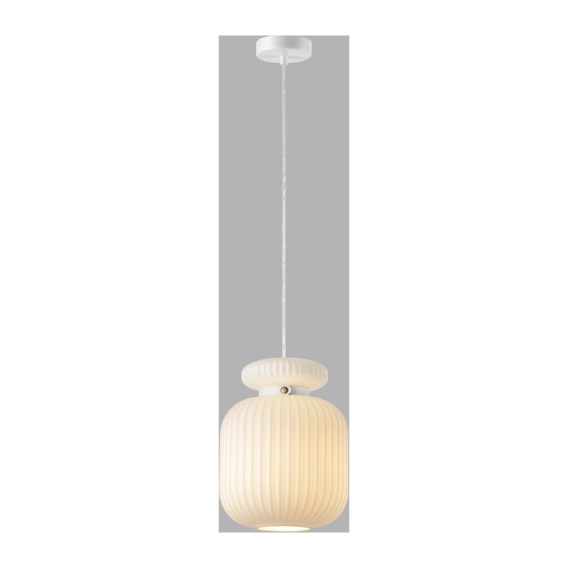 5042/1C PENDANT ODL24 373 белый/белый/металл/стекло/эко.кожа Подвес E27 1*60W JUGI 3
