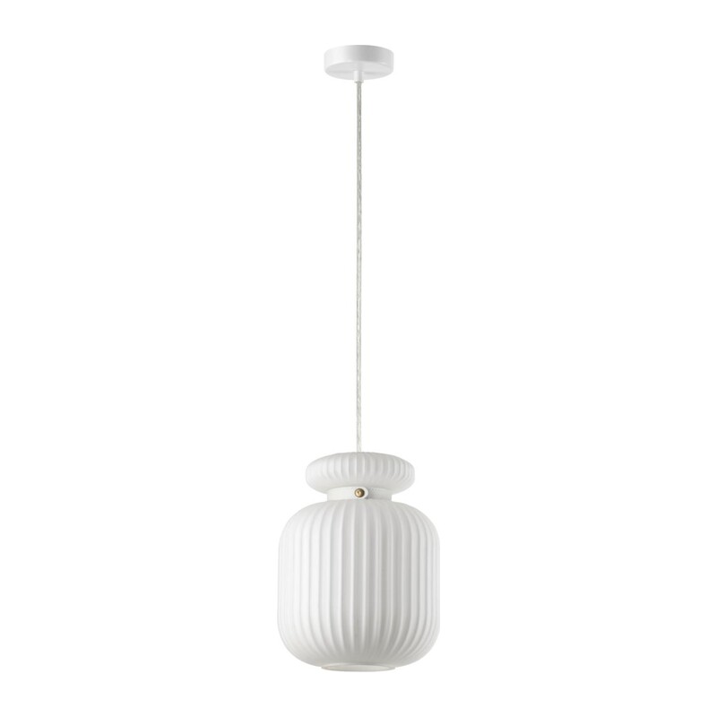 5042/1C PENDANT ODL24 373 белый/белый/металл/стекло/эко.кожа Подвес E27 1*60W JUGI 4
