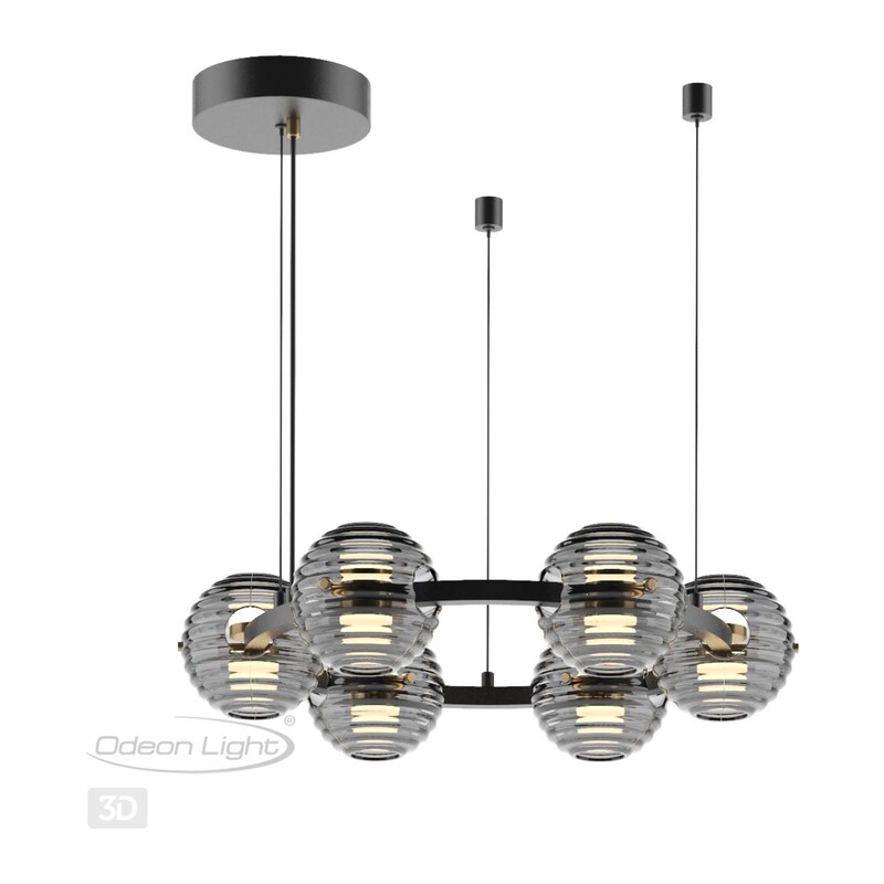 5041/60L L-VISION ODL24 000 черн./золото/дымчатый/металл/стеко Люстра LED 60W 4000К 1526Лм TRONI 2