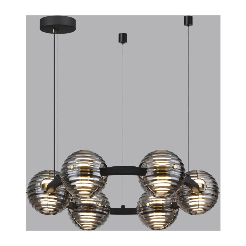 5041/60L L-VISION ODL24 000 черн./золото/дымчатый/металл/стеко Люстра LED 60W 4000К 1526Лм TRONI 4
