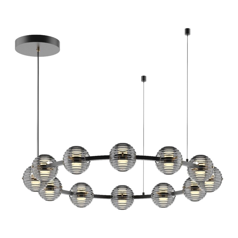 5041/120L L-VISION ODL24 533 черн./золото/дымчатый/металл/стеко Люстра LED 120W 4000К 9364Лм TRONI 2