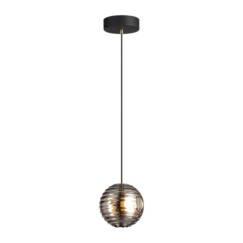 5041/12L L-VISION ODL24 531 черн./золото/дымчатый/металл/стеко Подвес LED 12W 4000К 1526Лм TRONI