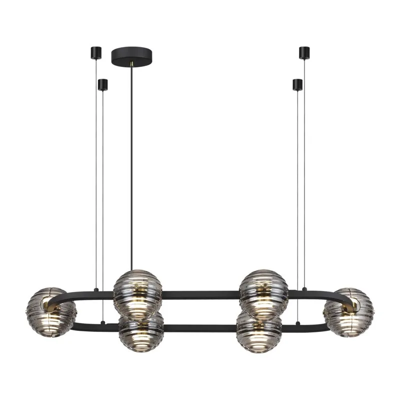 5041/60LA L-VISION ODL24 531 черн./золото/дымчатый/металл/стеко Люстра LED 60W 4000К 1526Лм TRONI