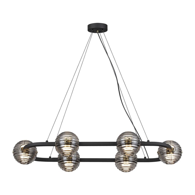 5041/60LA L-VISION ODL24 531 черн./золото/дымчатый/металл/стеко Люстра LED 60W 4000К 1526Лм TRONI