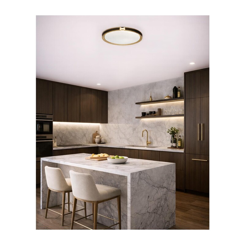 7667/DL COLOR SN 132 Светильник пластик/белый/черный/золотой LED 48Вт 4000К D405 IP43 FAVEMO BLACK 6