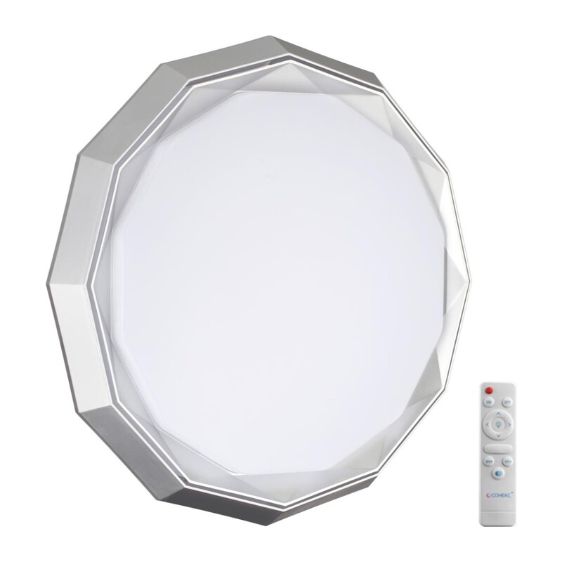7671/DL COLOR SN 000 Светильник пластик/белый/хром LED 48Вт 3000-6000К D435 IP43 пульт ДУ VAXIN