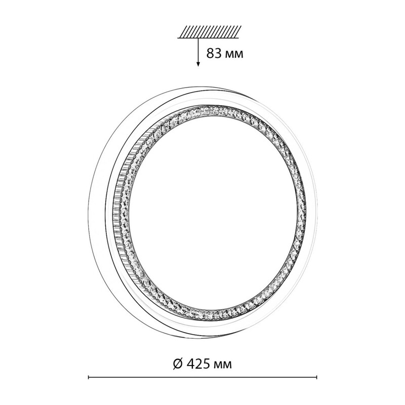 7644/DL PALE SN 000 Светильник пластик/белый/серый LED 48Вт 4000К D425 IP43 RAHIG 2