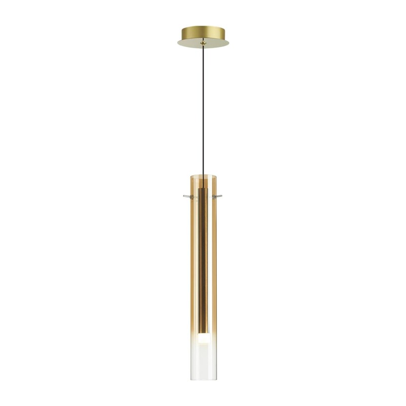 5061/5LB PENDANT ODL24 383 золотой/янтарный/металл/стекло Подвес LED 4W 3000K SHINY