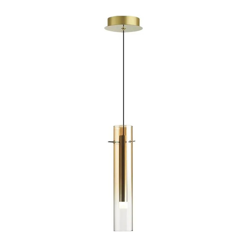5062/5LB PENDANT ODL24 383 золотой/янтарный/металл/стекло Подвес LED 5W 3000K SHINY