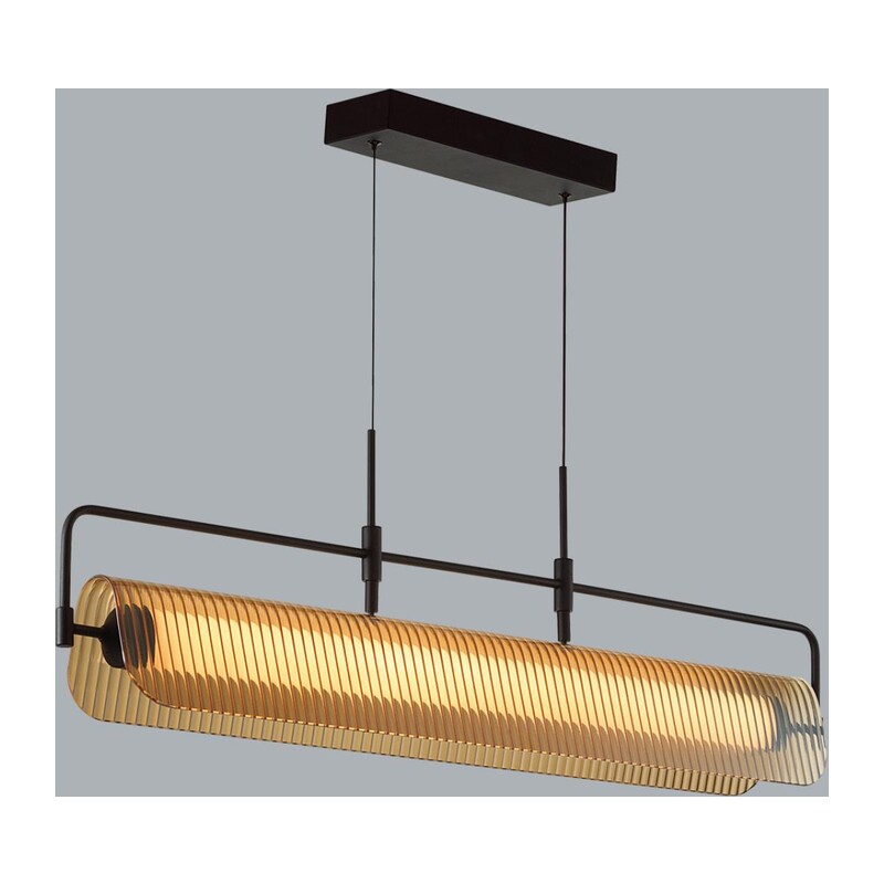 5056/35L L-VISION ODL24 387 черный/янтарный/металл/стекло/акрил Люстра LED 35W 3000К LINER 3