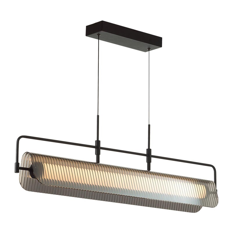 5056/35LA L-VISION ODL24 387 черный/дымчатый/металл/стекло/акрил Люстра LED 35W 3000К LINER