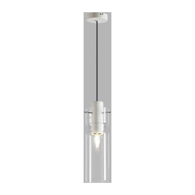5057/1B PENDANT ODL24 385 белый/прозрачный/металл/стекло Подвес E27 1*40W SCROW 3