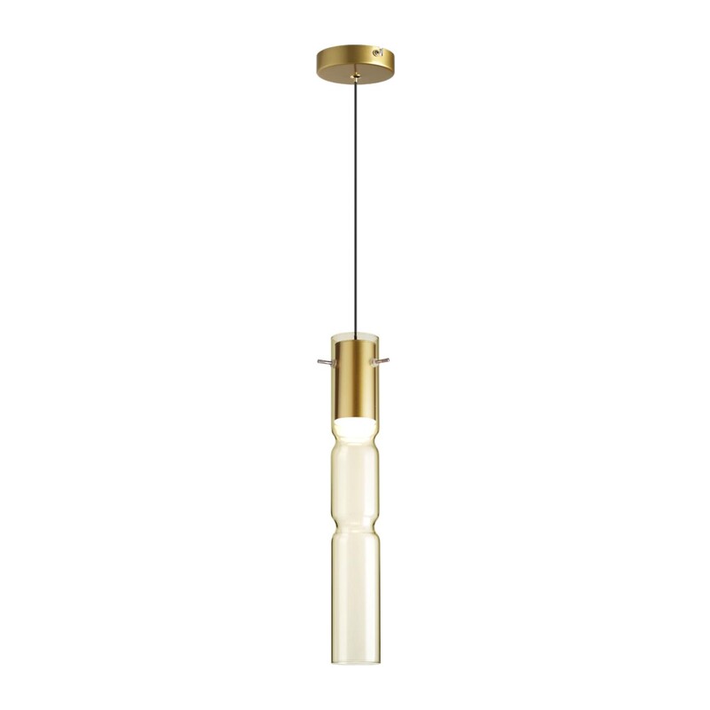 5059/5LA PENDANT ODL24 385 золотой/янтарный/металл/стекло Подвес LED 5W 3000K SCROW