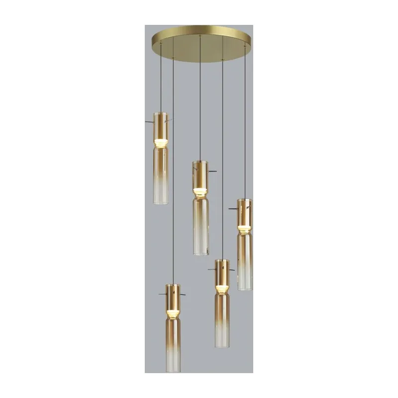 5058/25LA PENDANT ODL24 385 золотой/янтарный/металл/стекло Люстра каскадная LED 5*5W 3000K SCROW 2