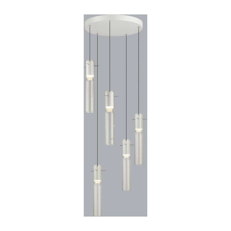 5058/25LB PENDANT ODL24 385 белый/прозрачный/металл/стекло Люстра каскадная LED 5*5W 3000K SCROW 3