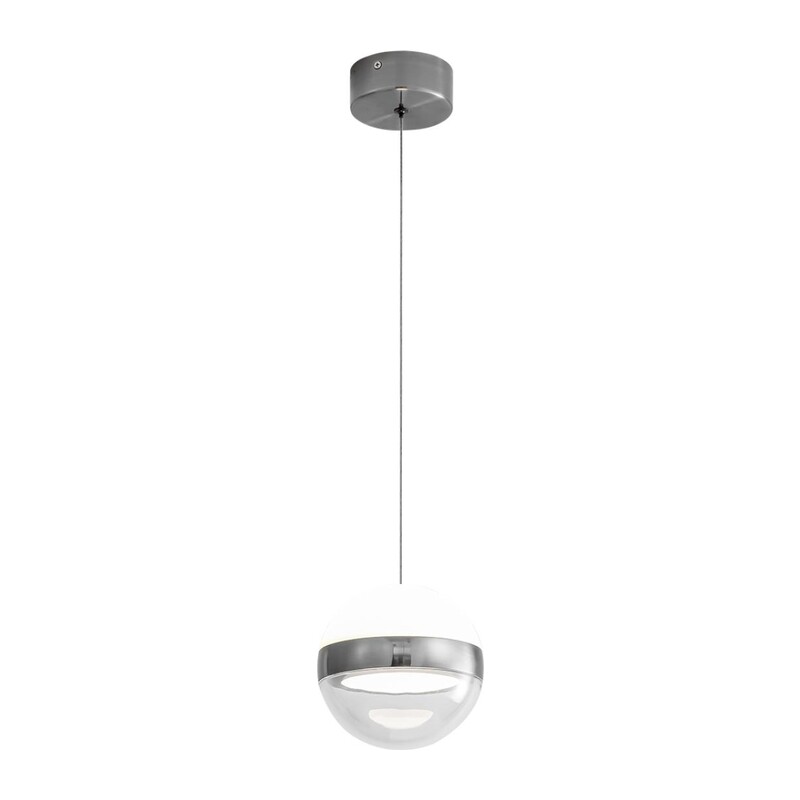 5037/9L L-VISION ODL24 355 никель/прозрачн/молочный/металл/акрил Подвес LED 9W 4000K 480лм RONI
