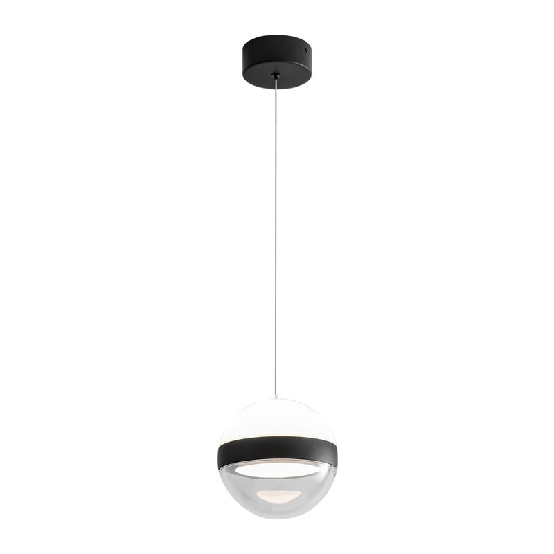 5075/9L L-VISION ODL24 355 черный/прозрачн./молочный/металл/акрил Подвес LED 9W 4000K 480лм RONI