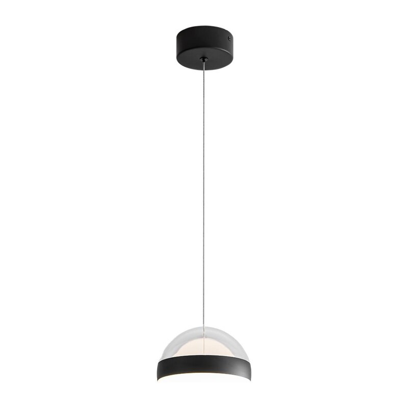 5075/12L L-VISION ODL24 355 черный/прозрачн./молочный/металл/акрил Подвес LED 12W 4000K 600лм RONI