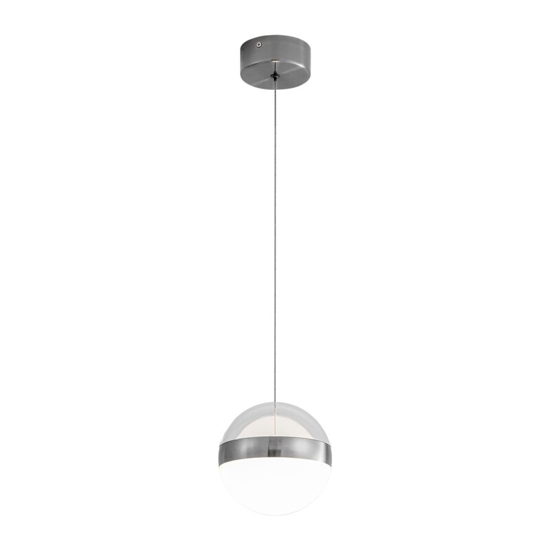 5037/12L L-VISION ODL24 355 никель/прозрачн/молочный/металл/акрил Подвес LED 12W 4000K 600лм RONI