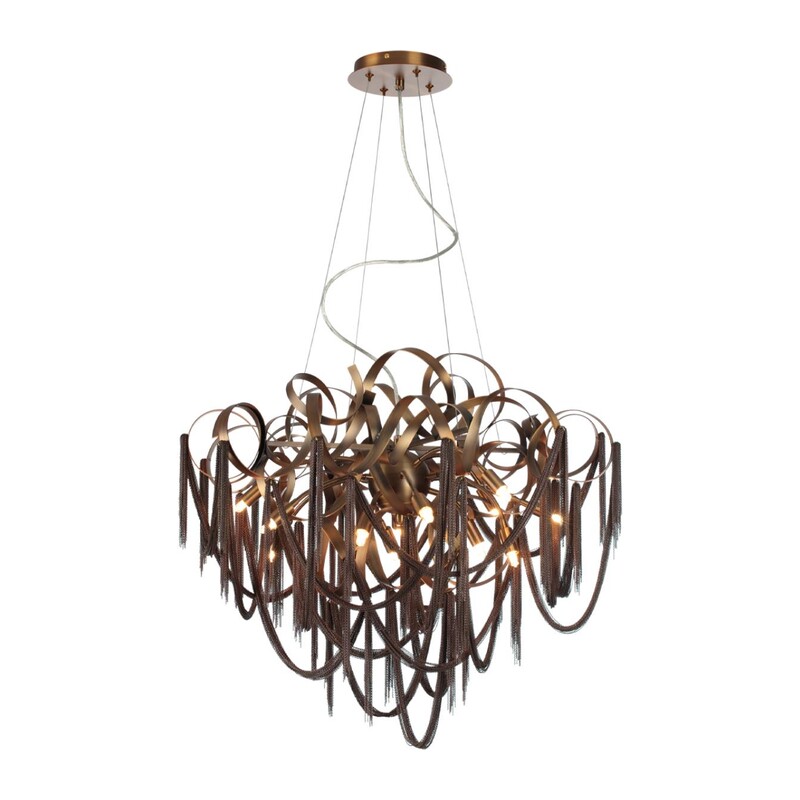 5066/12 HALL ODL24 527 античн.бронза/коричневый/металл/металл Люстра G9 12*40W CHAINY