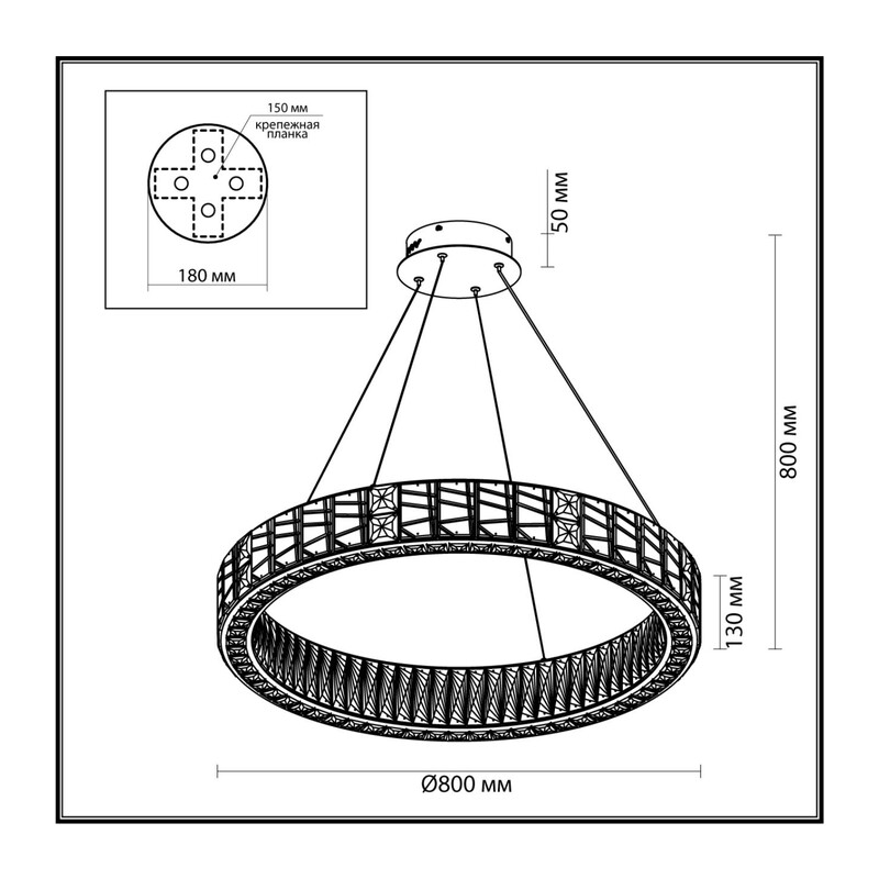 5071/100L HALL ODL24 595 золото/прозрачный/металл/хрусталь/стекло Люстра LED 80W 3700K VERSION 3