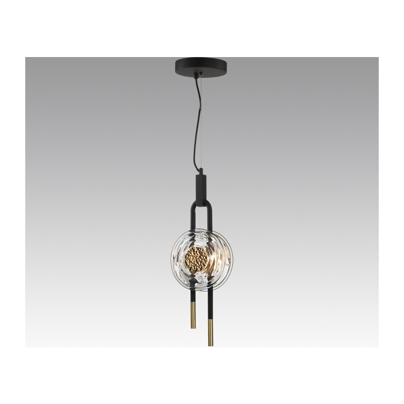 5407/12L MODERN ODL_EX24 101 черный/золотой/металл/стекло Подвес LED 12W 3000K 1005Лм MAGNET 4