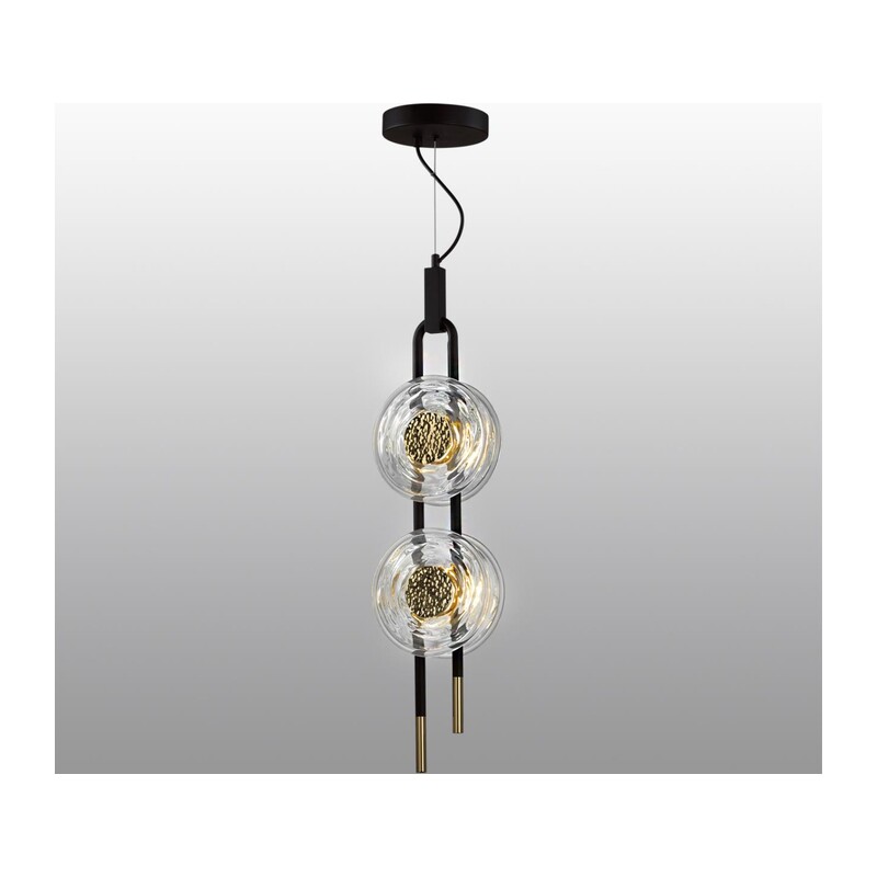 5407/23L MODERN ODL_EX24 101 черный/золотой/металл/стекло Подвес LED 23W 3000K 1940Лм MAGNET 4