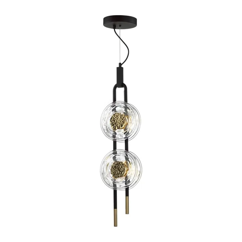 5407/23L MODERN ODL_EX24 101 черный/золотой/металл/стекло Подвес LED 23W 3000K 1940Лм MAGNET