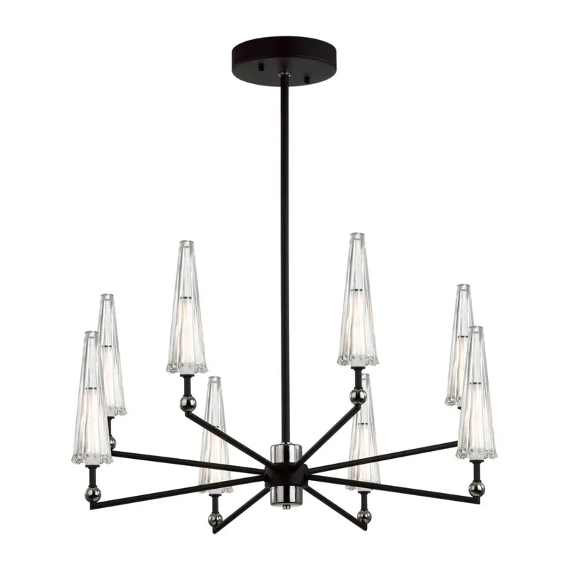 5429/39L MODERN ODL_EX24 000 черный матов./прозрачный/металл/стекло/акрил Люстра LED 39W 3000K 1330Лм FUNGO
