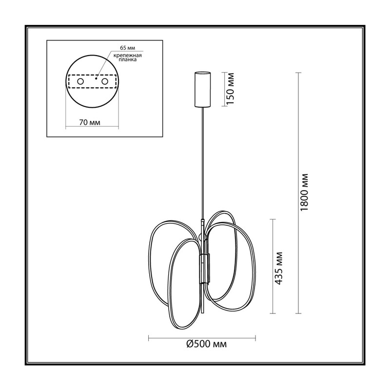 6664/53L L-VISION ODL_EX24 000 Подвесной светильник античн бронза/металл/акрил IP20 LED 54W 3000Лм 3000K PIUMA 3