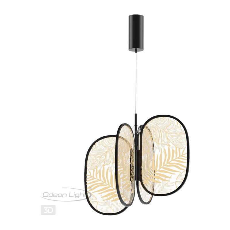 6665/53L L-VISION ODL_EX24 000 Подвесной светильник брашир. черный/металл/акрил IP20 LED 54W 2650Лм 3000K PIUMA 2