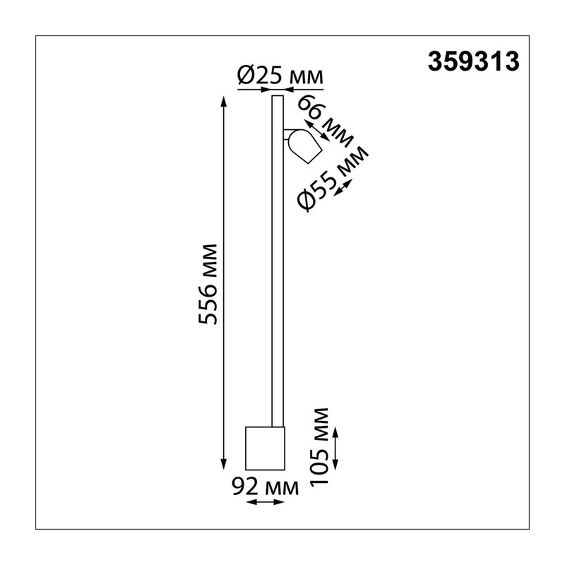 359313 OVER NT24 354 черный Светильник настенный диммируемый (выключатель) IP20 LED 7W+7W 4000K 220-240V FERMO 4