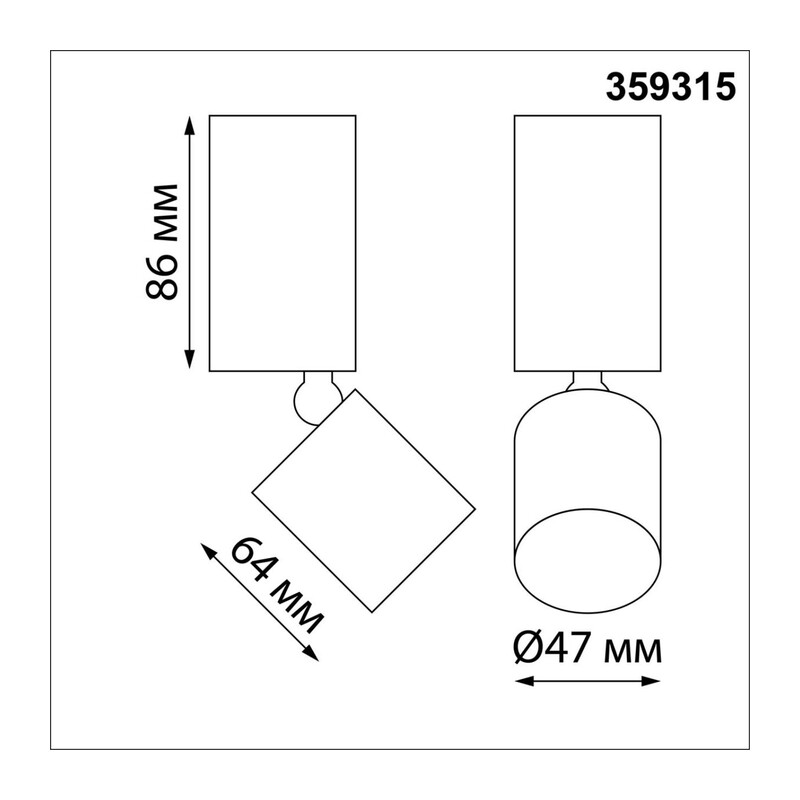 359315 OVER NT24 426 черный Светильник накладной светодиодный IP20 LED 5W 85-265V 3000K 600Лм TUBO 4