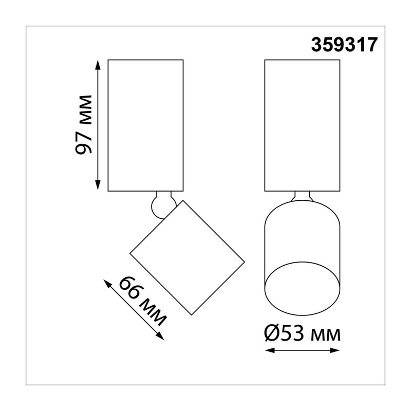 359317 OVER NT24 426 черный Светильник накладной светодиодный IP20 LED 10W 85-265V 3000K 1100Лм TUBO 4