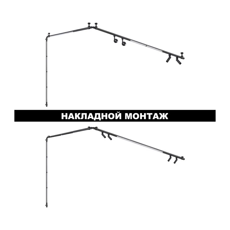 359375 KONST NT24 046 черный Светильник диммир. со сменой цв. температ. (управл. - пульт ДУ или прилож. Smart Life) IP20 LED 14W 48V 3000-6000К GLAT 2