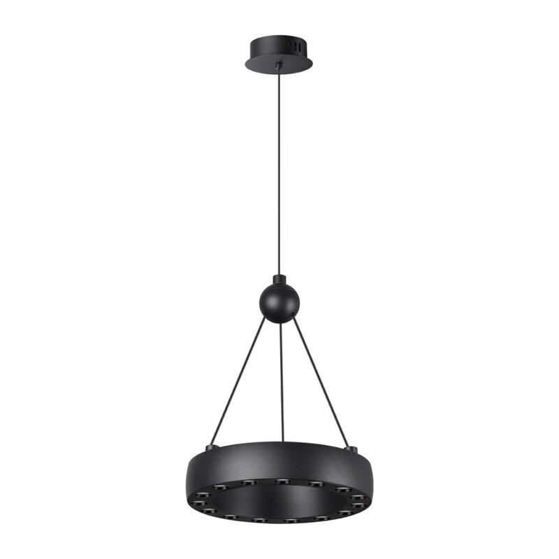 359396 OVER NT24 278 черный Светильник подвесной светодиодный, длина провода 2м IP20 LED 12W вниз/5W вверх 220V 1360Лм 3000K TURN 3