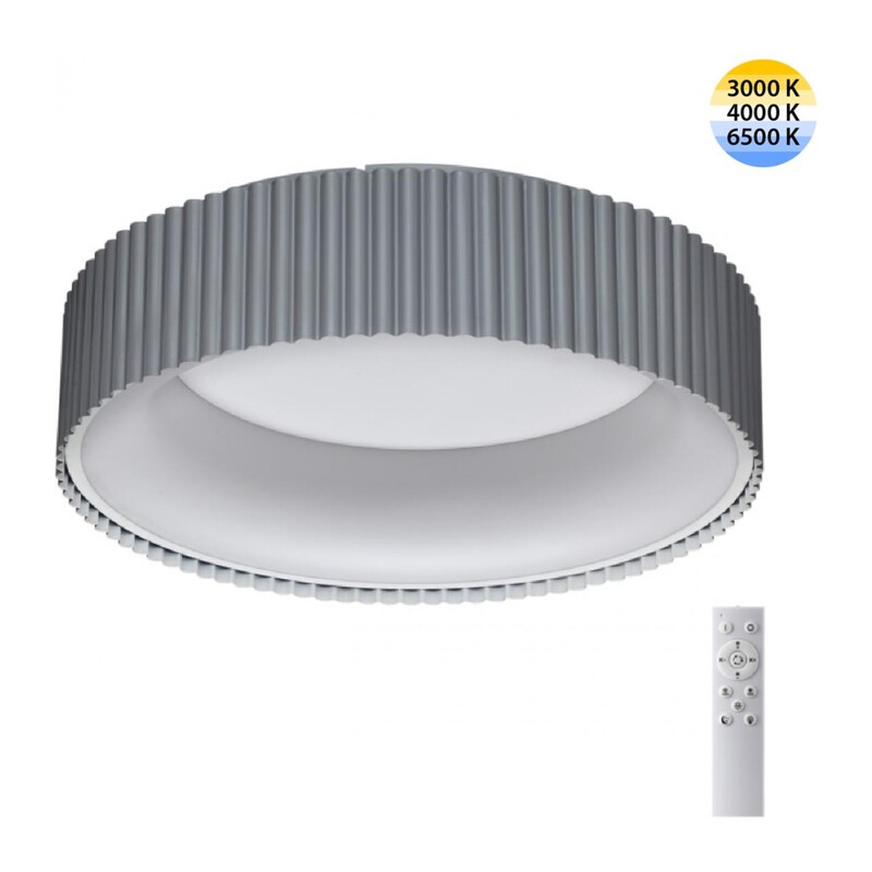 7713/56L AVRA LED SN 574 Светильник металл/акрил/белый/серый LED 56Вт 3000-6500К D460 IP20 пульт ДУ SHARMEL