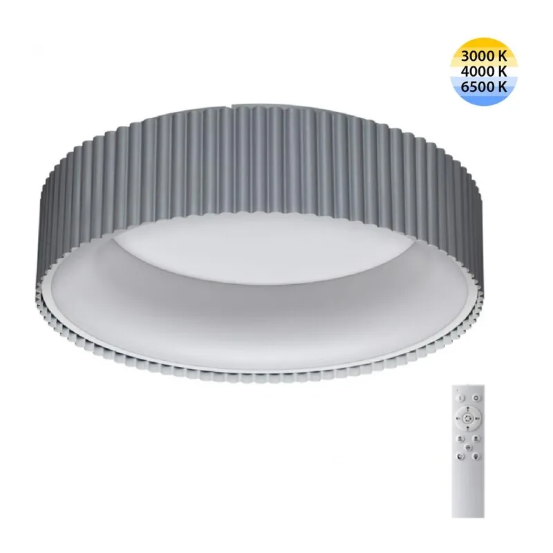 7713/56L AVRA LED SN 574 Светильник металл/акрил/белый/серый LED 56Вт 3000-6500К D460 IP20 пульт ДУ SHARMEL