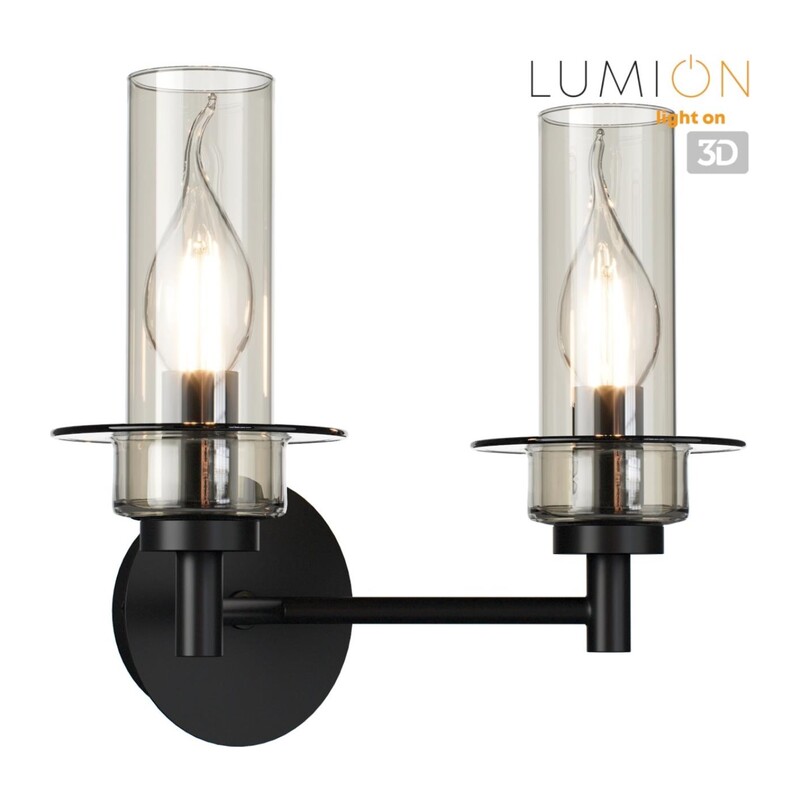 6555/2W CLASSI LN26 100 черный/дымчатый/металл/стекло Бра E14 2*40W 220V MADONNA 2