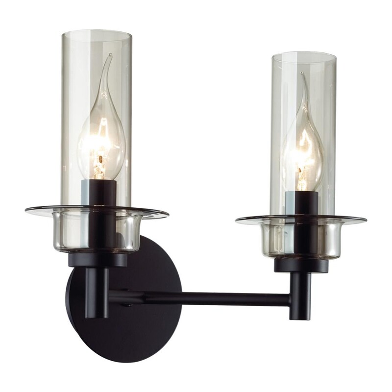 6555/2W CLASSI LN26 100 черный/дымчатый/металл/стекло Бра E14 2*40W 220V MADONNA