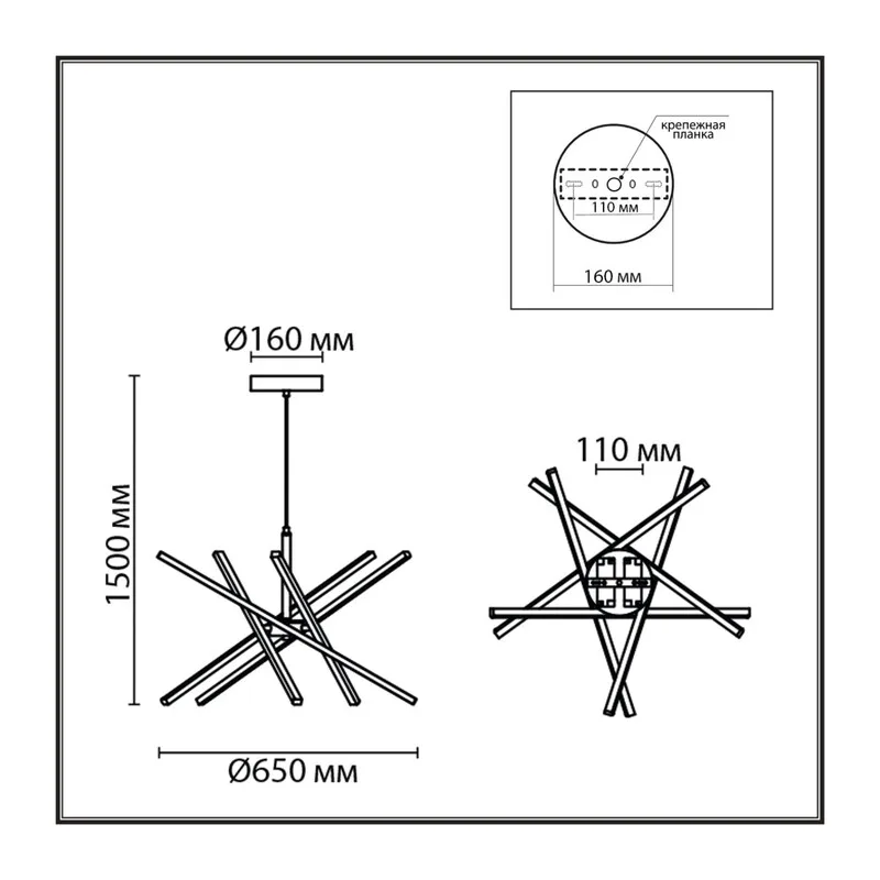 6564/60L LEDIO LN26 276 золотой//металл/ Подвесной светильник LED 4000K 60W 220V PARKER 2
