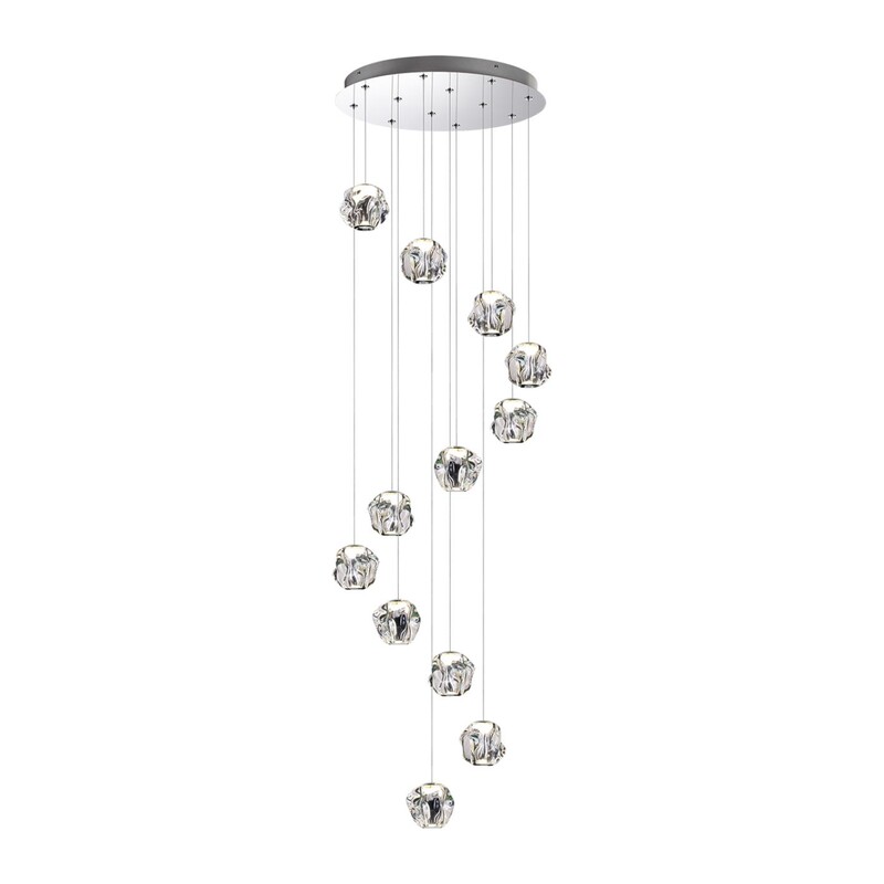 5084/60L L-VISION ODL25 561 хром/прозрачный/металл/акрил Люстра каскадная LED 60W 4000K 3000Лм JEMSTONE