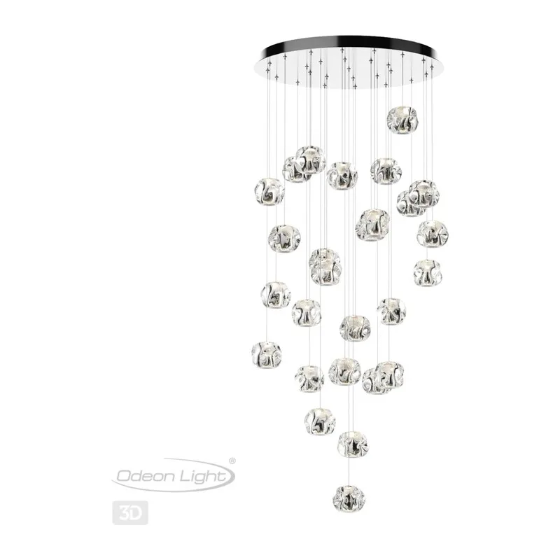 5084/120L L-VISION ODL25 561 хром/прозрачный/металл/акрил Люстра каскадная LED 120W 4000K 6000Лм JEMSTONE 3